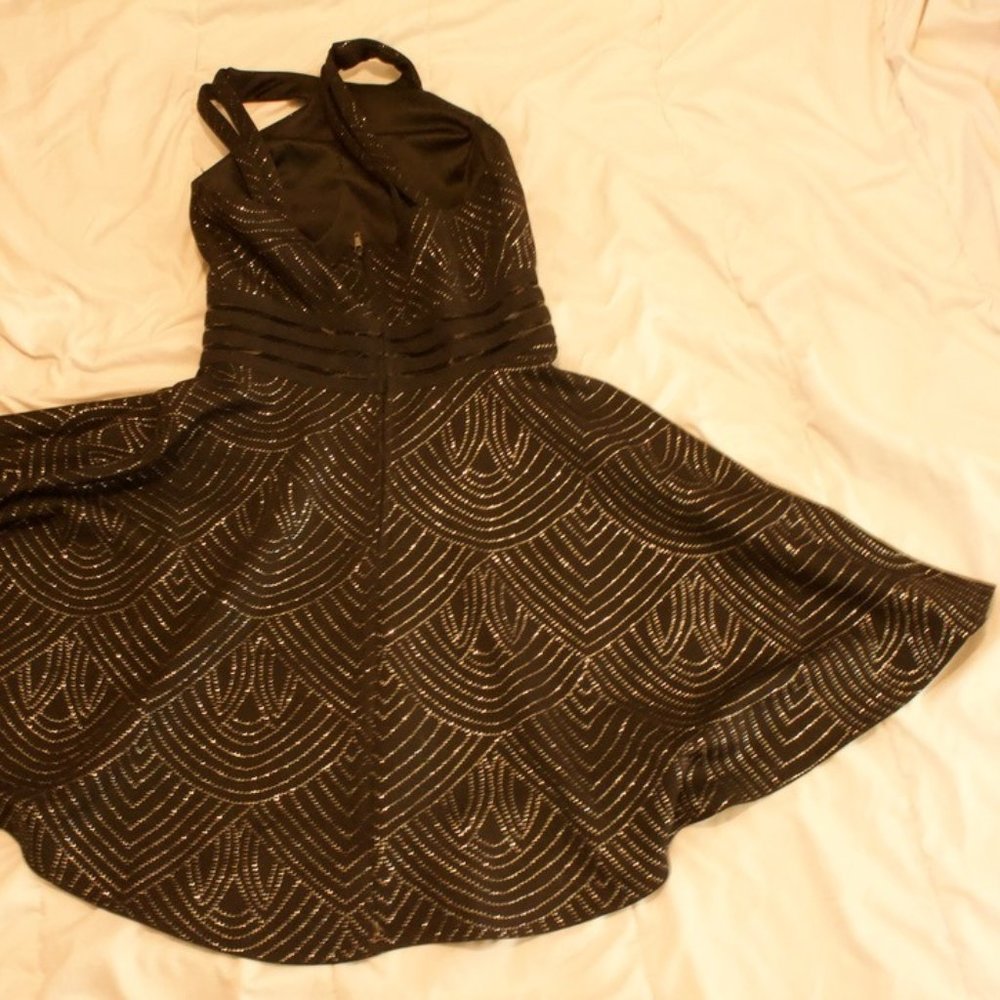 City Studio Black Sparkly Formal Dress